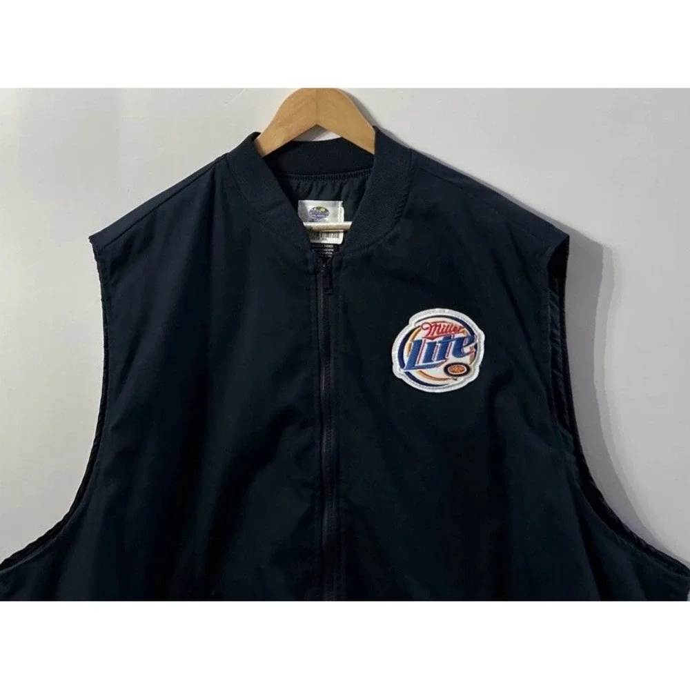 Mens Miller Lite Beer Delivery Guy Vest Sleeveless Full Zip 3M Thinsulate Sz 3XL
